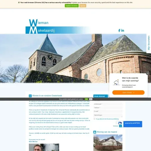 Screenshot der Website von www.wiemanmakelaardij.nl
