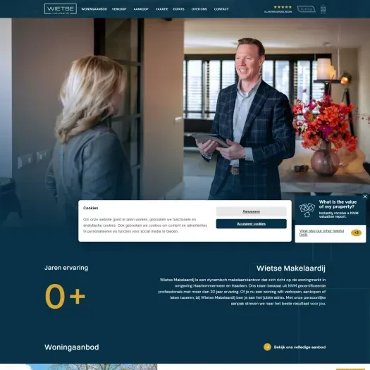 Screenshot of the website of www.wietsemakelaardij.nl