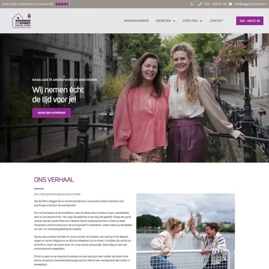 Screenshot of the website of www.wiggermanbonnes.nl