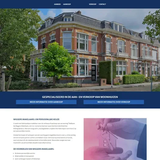 Capture d'écran du site web de www.wiggersmakelaars.nl