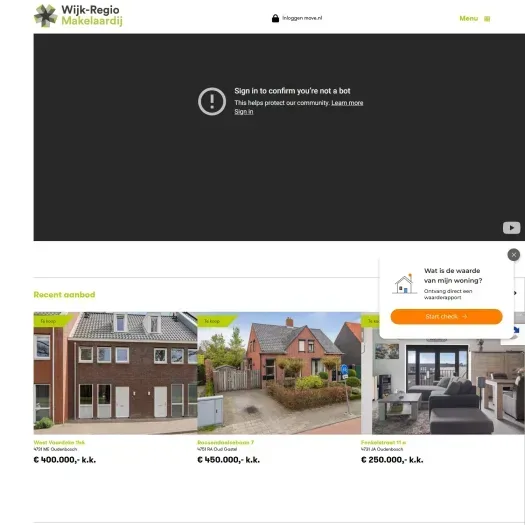 Screenshot van de website van www.wijk-regio.nl