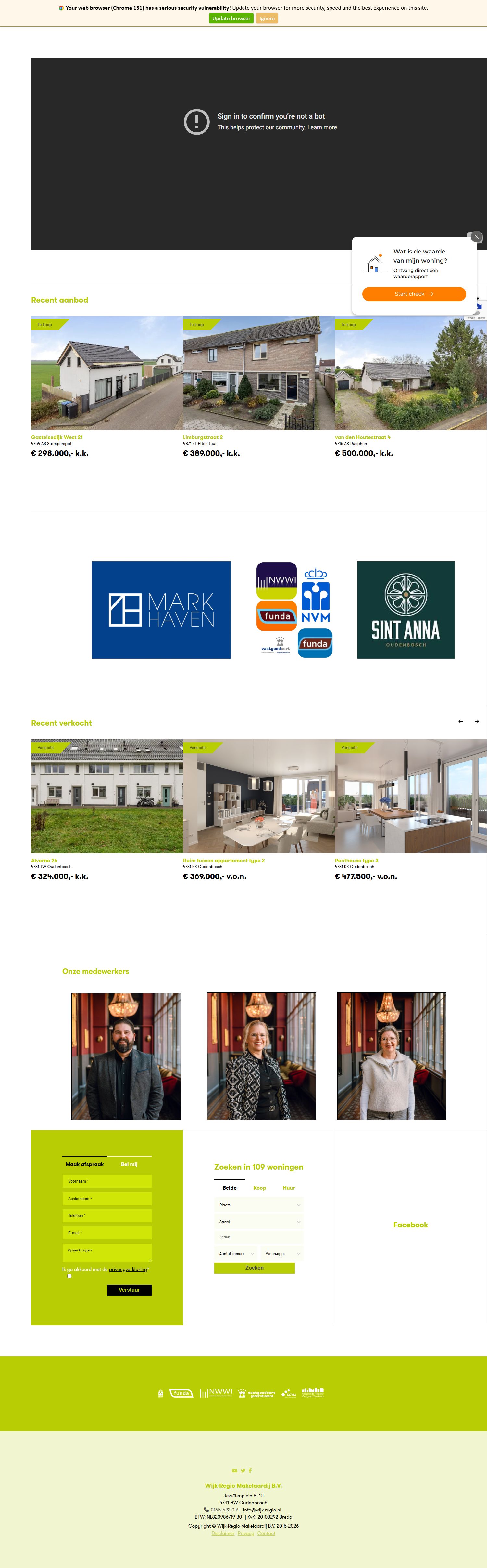 Screenshot der Website von www.wijk-regio.nl