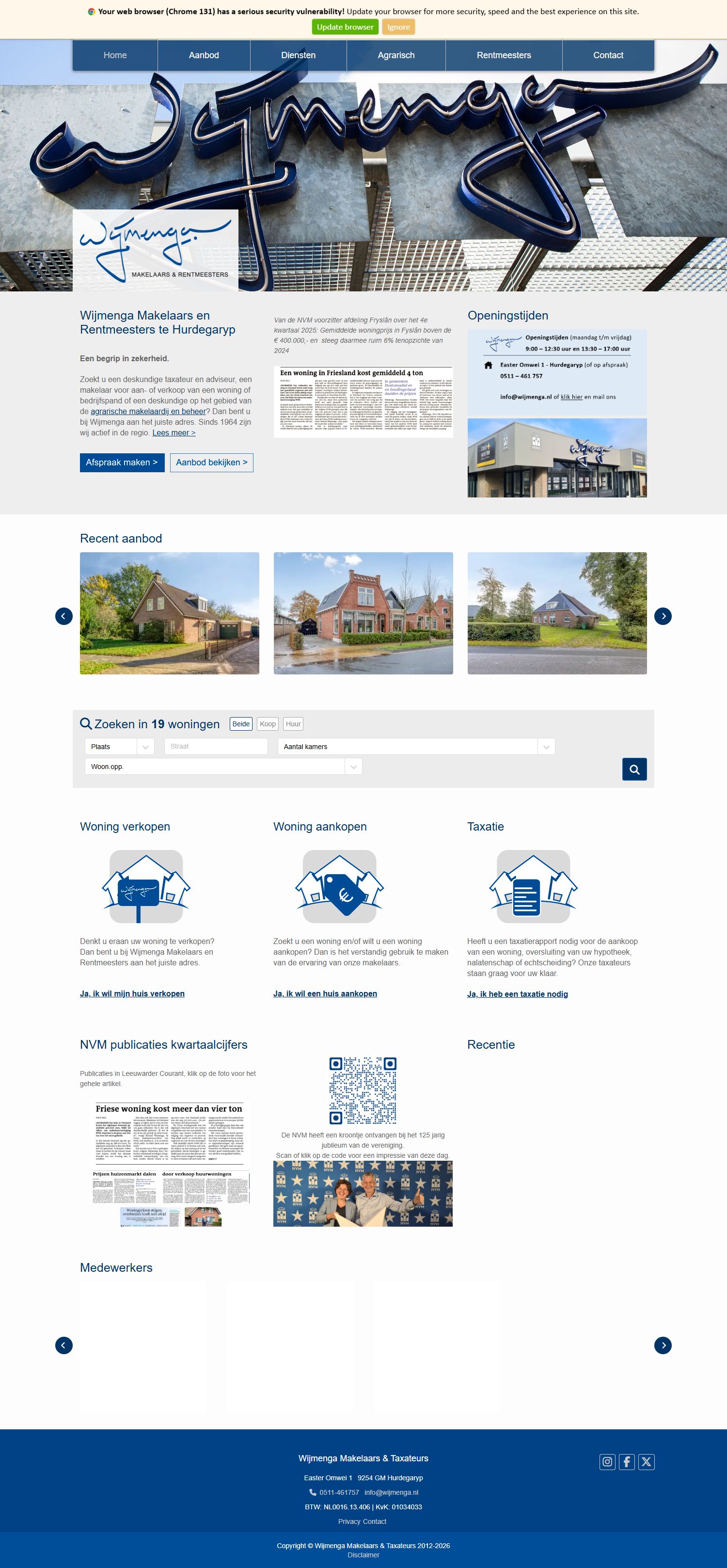 Screenshot der Website von www.wijmenga.nl