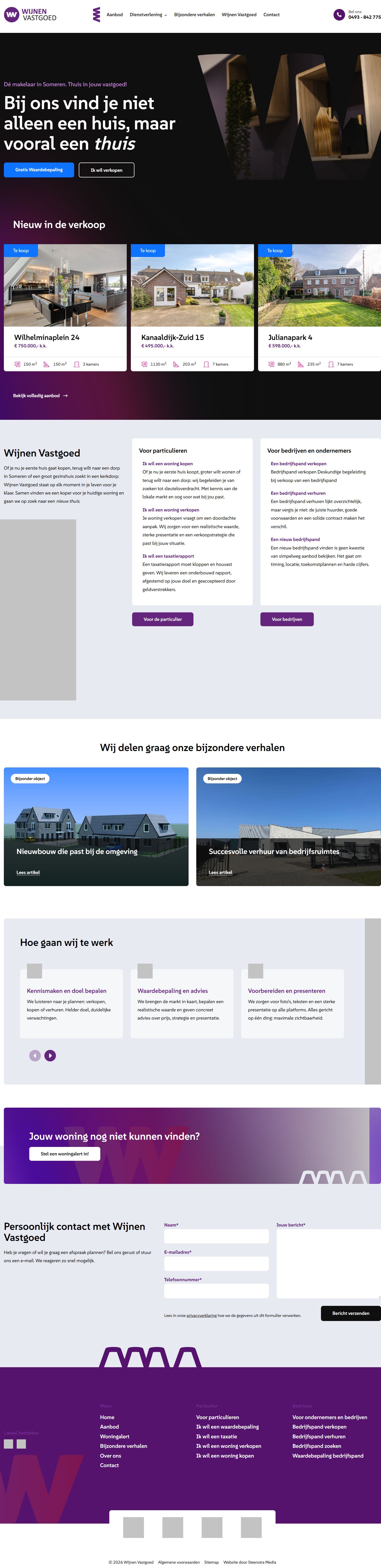 Screenshot der Website von www.wijnen-vastgoed.nl