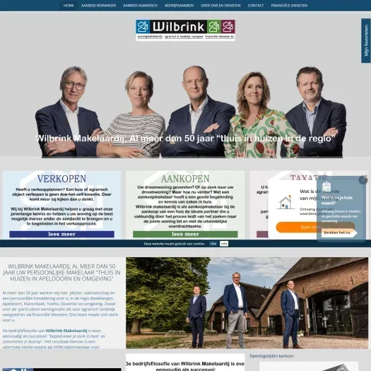 Screenshot van de website van www.wilbrinkmakelaardij.nl