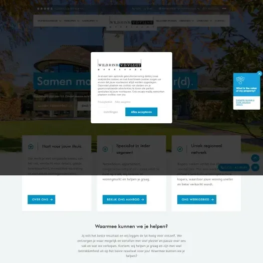 Screenshot van de website van www.onsaanbod.nl
