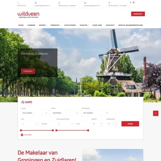 Screenshot der Website von www.wildveen.nl