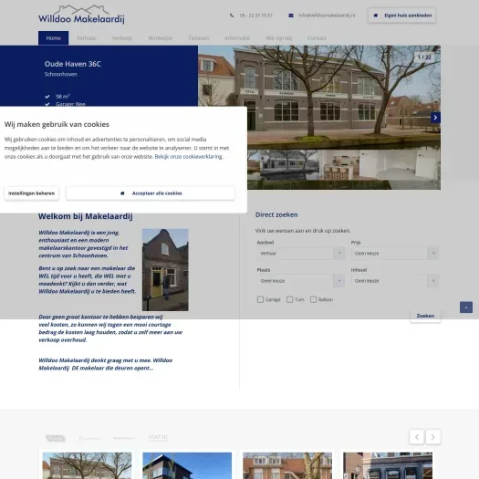Capture d'écran du site web de www.willdoomakelaardij.nl