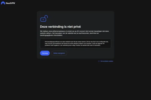 Screenshot van de website van www.willemsmakelaars.nl