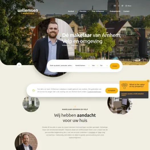 Screenshot van de website van www.willemsen.nl