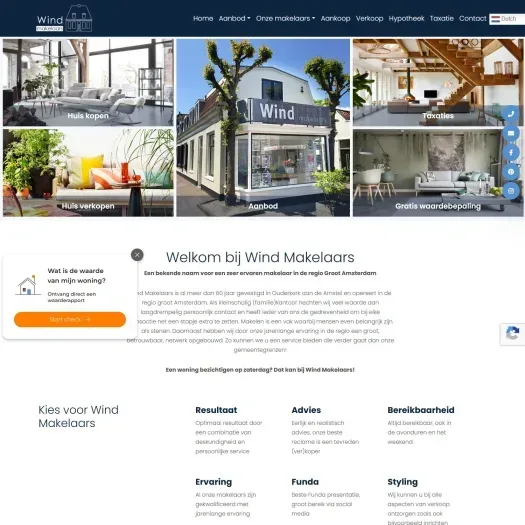 Capture d'écran du site web de www.windmakelaars.nl