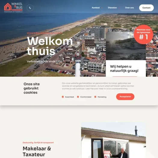 Screenshot van de website van www.wbmakelaardij.nl