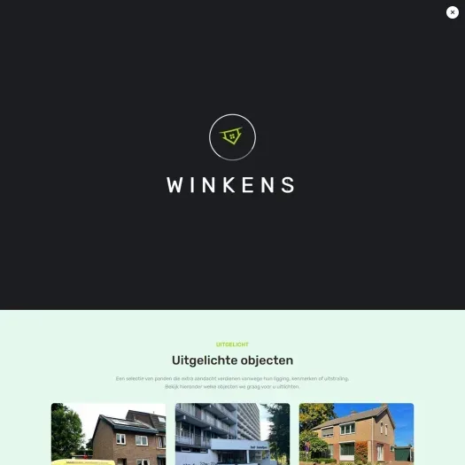 Screenshot of the website of www.winkens.nl
