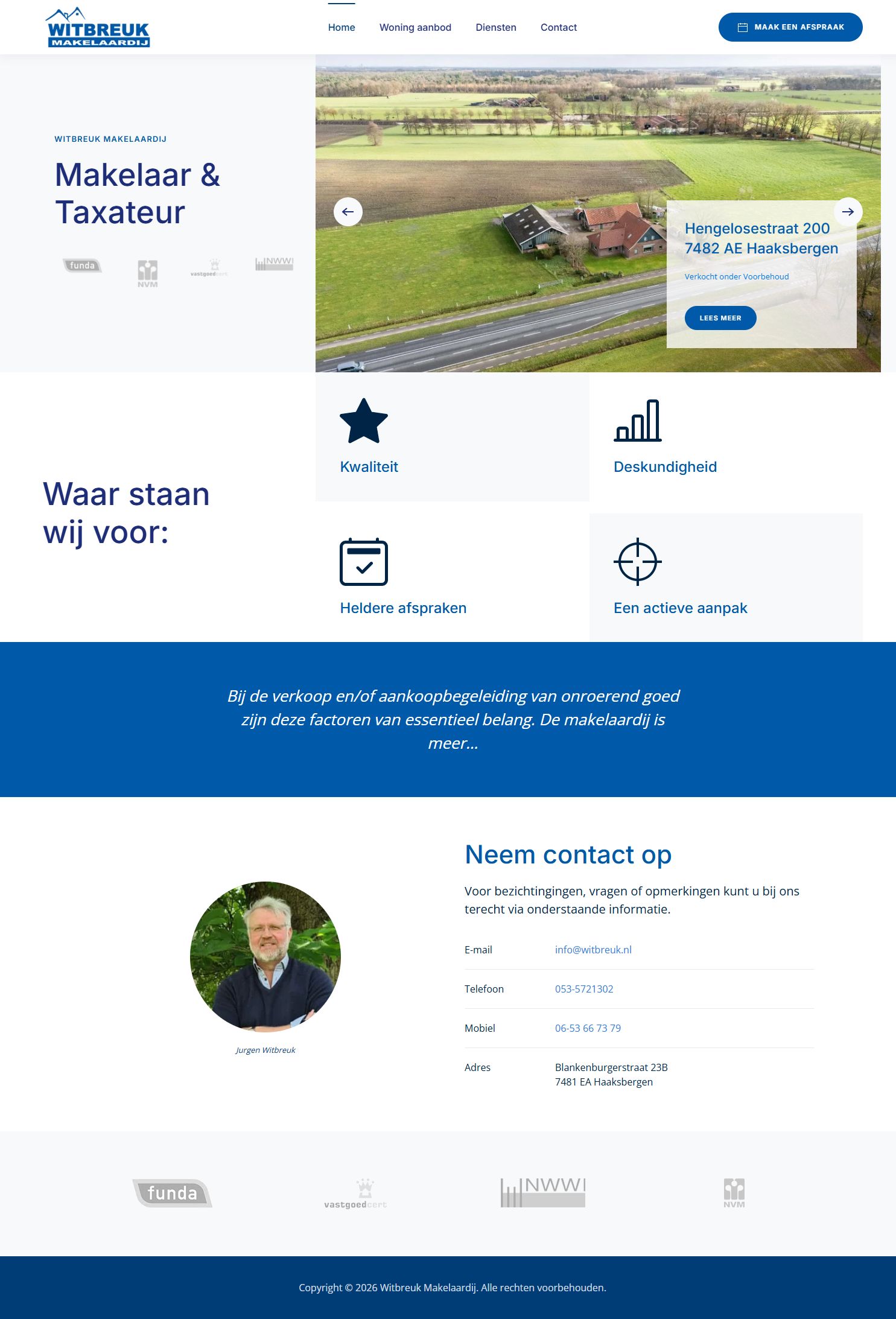 Screenshot of the website of www.witbreuk.nl