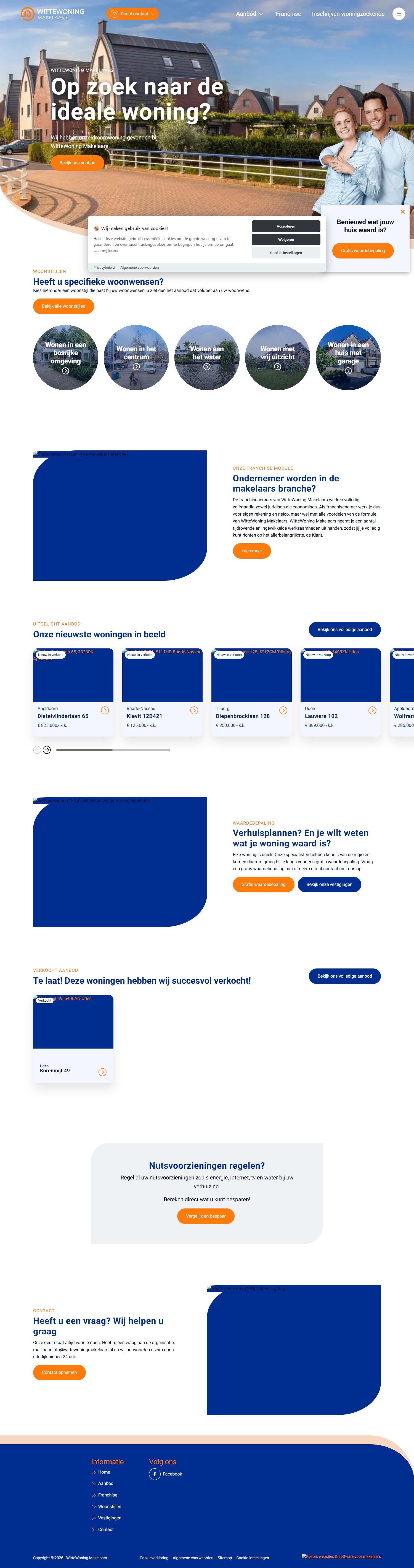Capture d'écran du site web de www.wittewoningmakelaars.nl