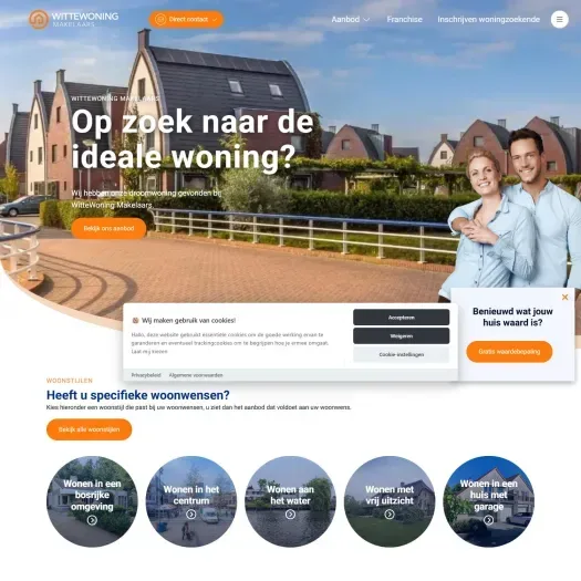 Screenshot van de website van www.wittewoningmakelaars.nl