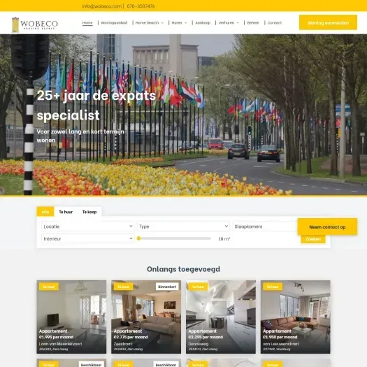 Screenshot van de website van www.wobeco.com