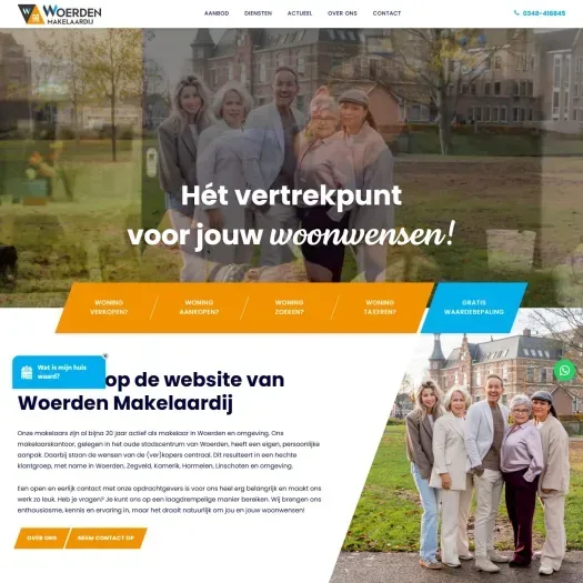 Screenshot of the website of www.woerdenmakelaardij.nl