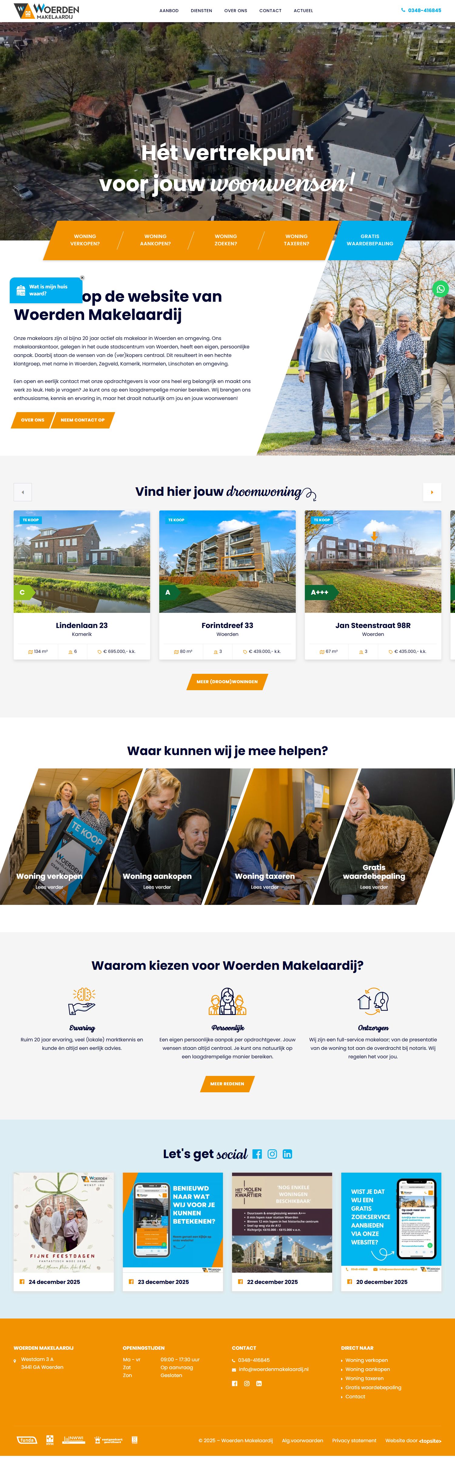Screenshot der Website von www.woerdenmakelaardij.nl