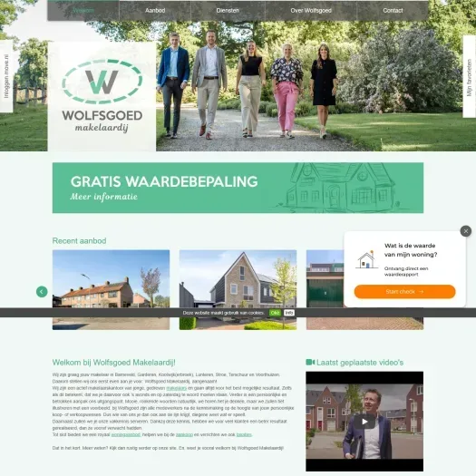 Screenshot van de website van www.wolfsgoed.nl