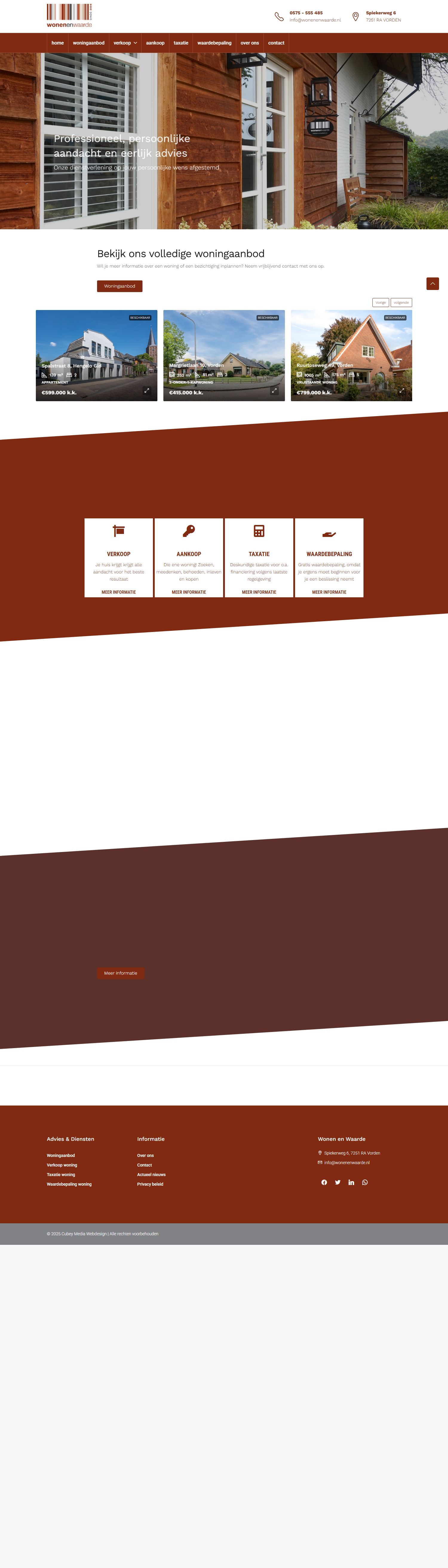 Screenshot der Website von www.wonenenwaarde.nl