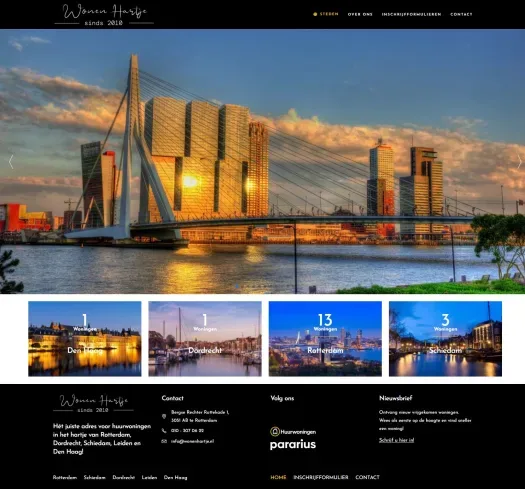 Screenshot of the website of wonenhartje.nl