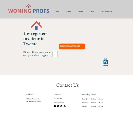 Capture d'écran du site web de www.woningprofs.nl
