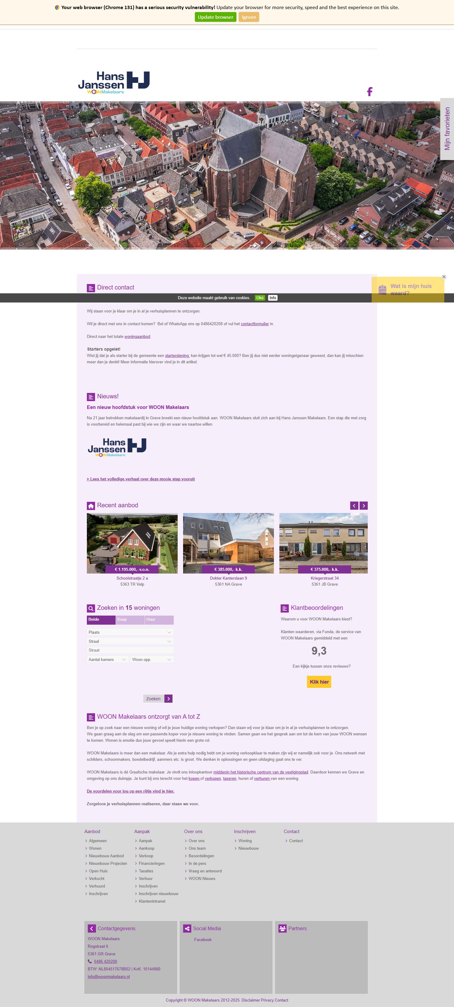 Screenshot of the website of www.woonmakelaars.nl