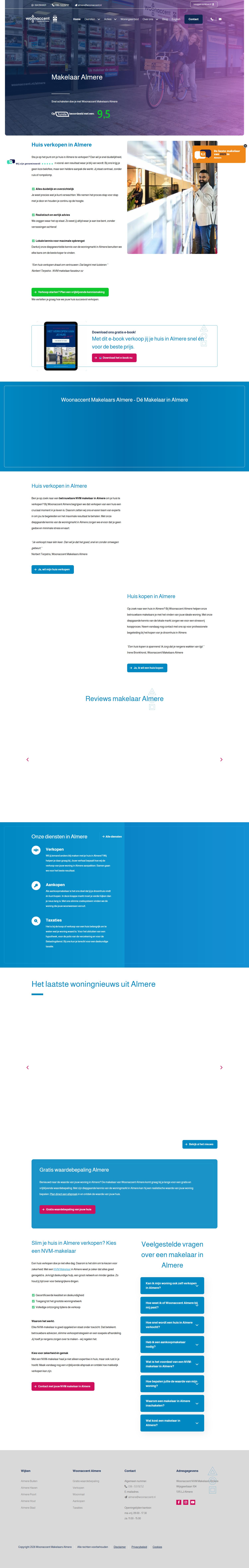 Screenshot der Website von www.woonaccentalmere.nl