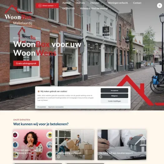 Screenshot der Website von www.woonboxmakelaardij.nl
