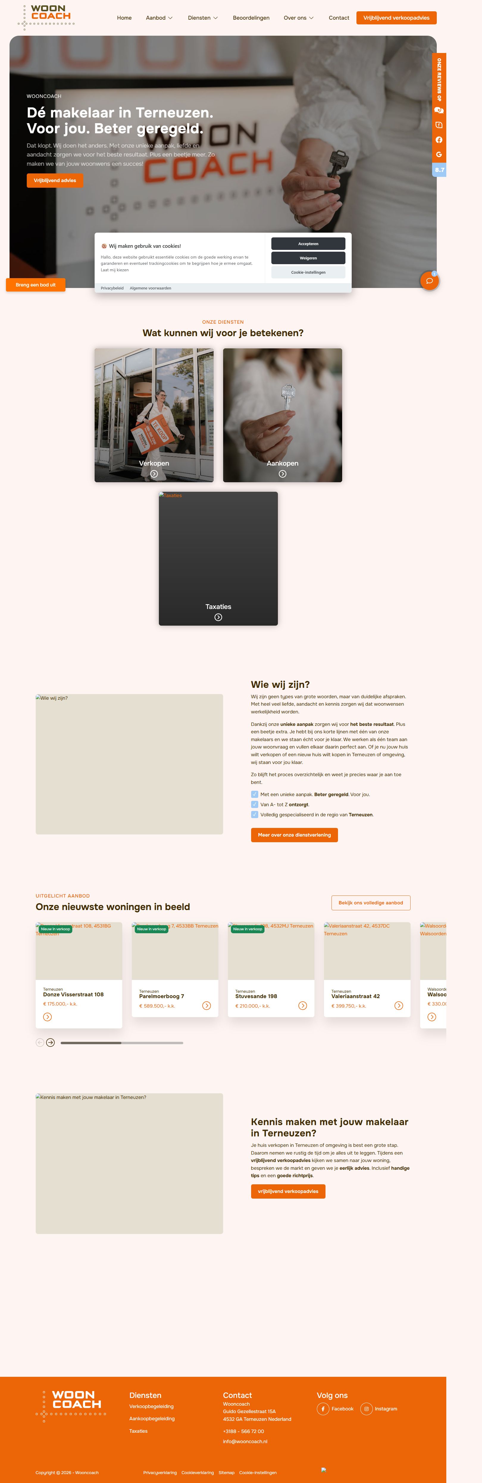 Capture d'écran du site web de www.wooncoach.nl