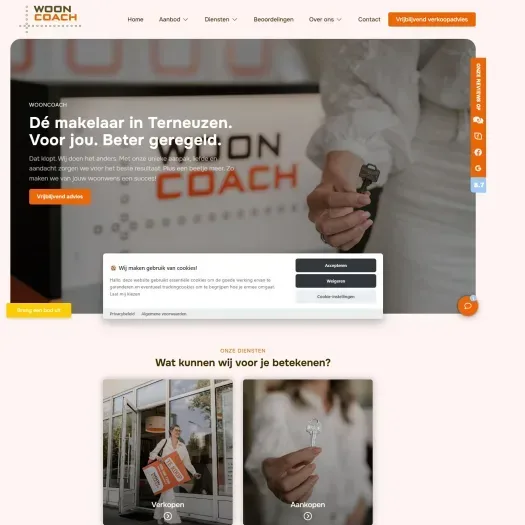 Screenshot van de website van www.wooncoach.nl