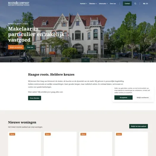 Screenshot van de website van www.wooncompany.nl