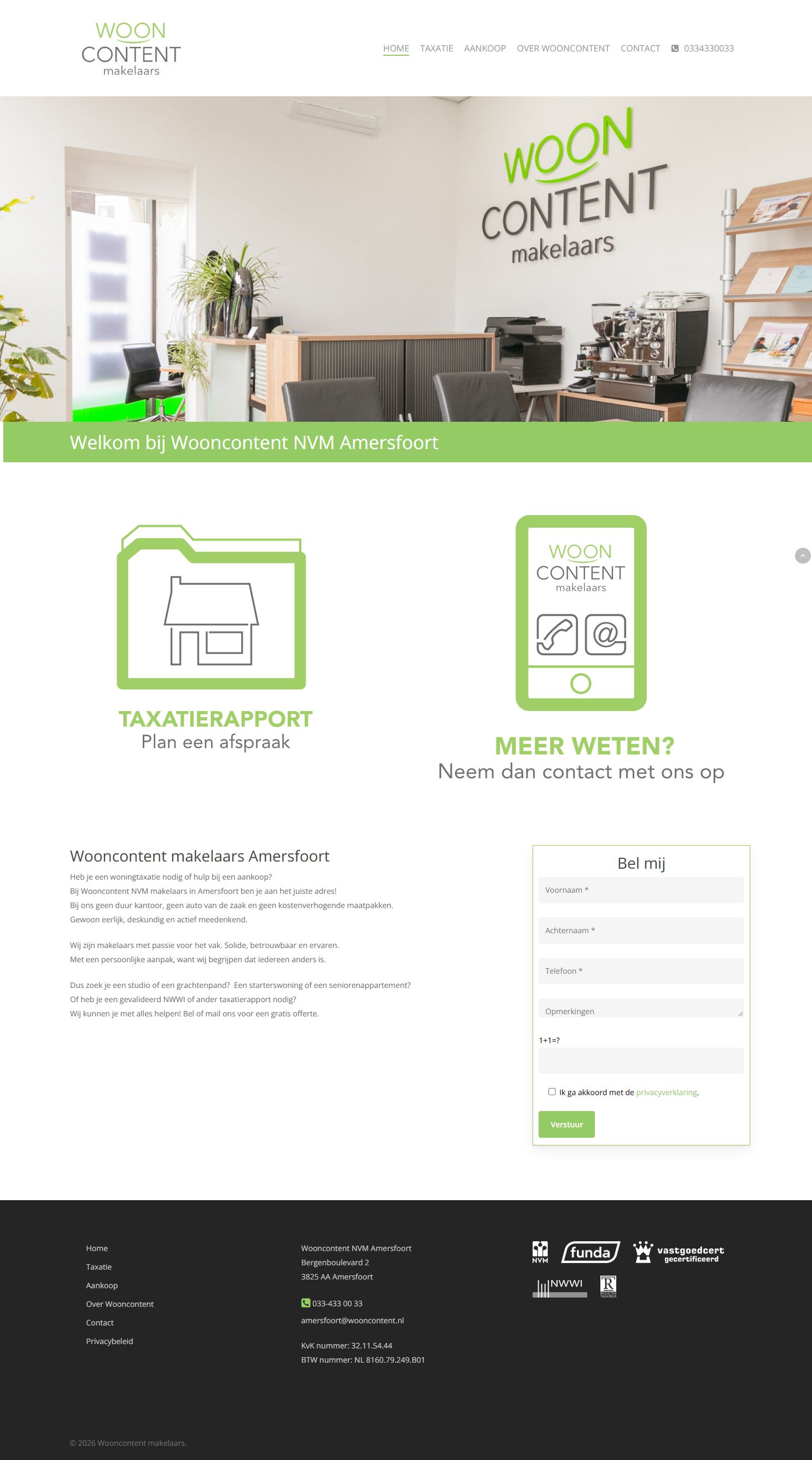 Screenshot of the website of www.wooncontent.nl