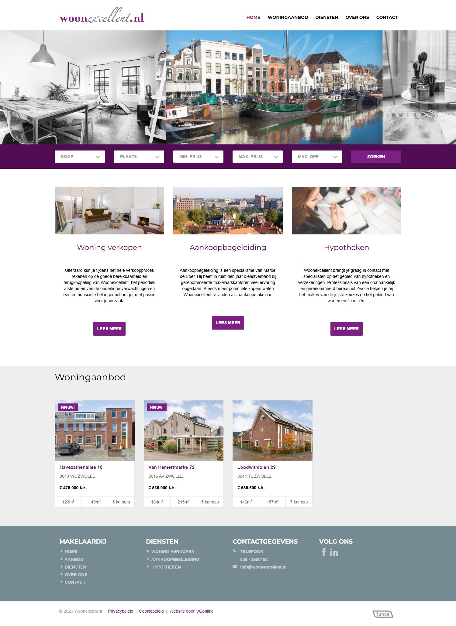 Capture d'écran du site web de www.woonexcellent.nl
