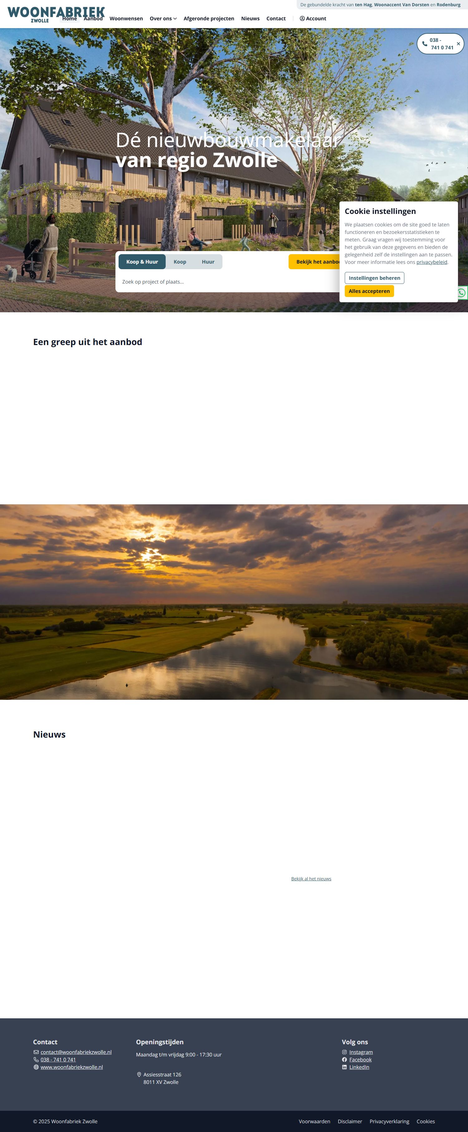 Screenshot der Website von www.woonfabriekzwolle.nl