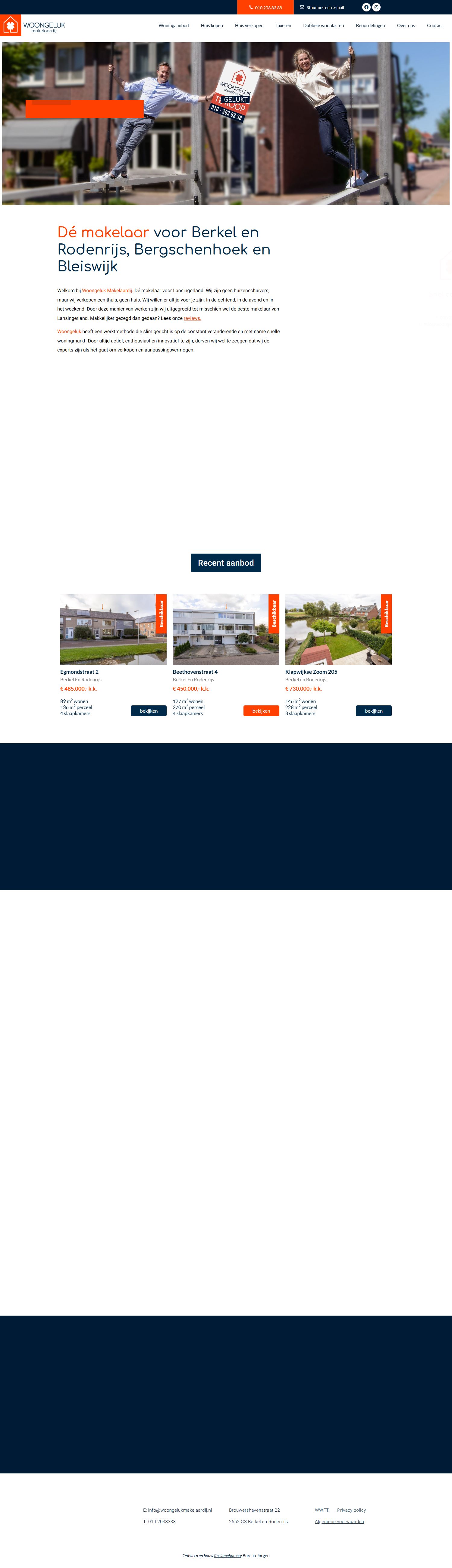 Screenshot der Website von www.woongelukmakelaardij.nl