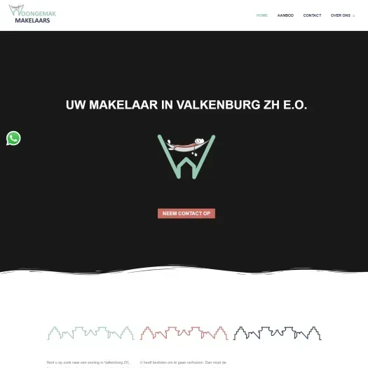 Screenshot of the website of www.woongemakmakelaars.nl