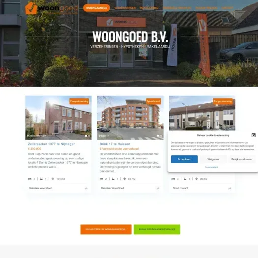 Screenshot van de website van www.woon-goed.nl