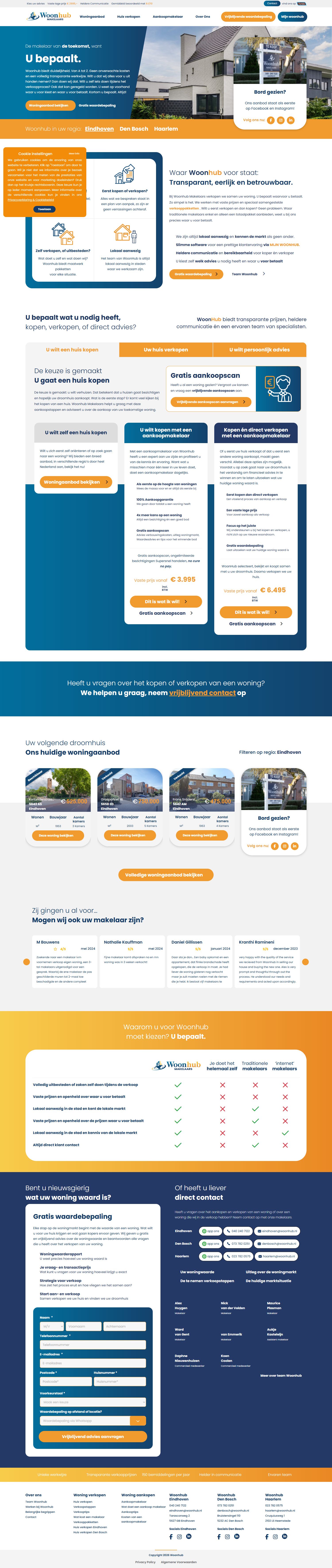 Screenshot of the website of www.woonhub.nl