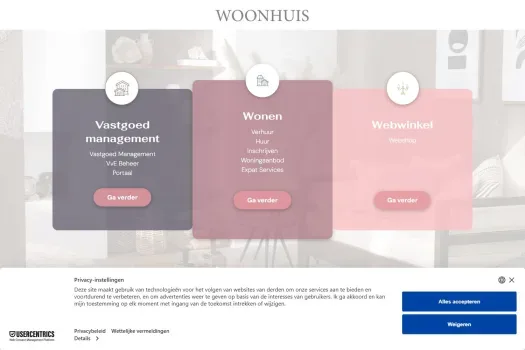 Screenshot der Website von www.woonhuis.nl