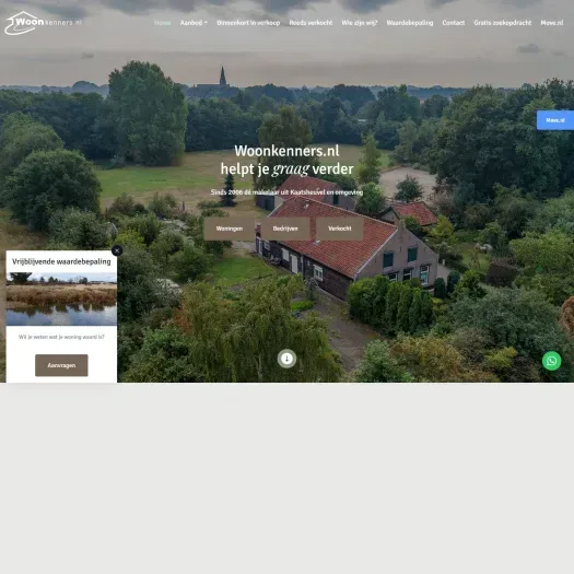 Screenshot of the website of www.woonkenners.nl
