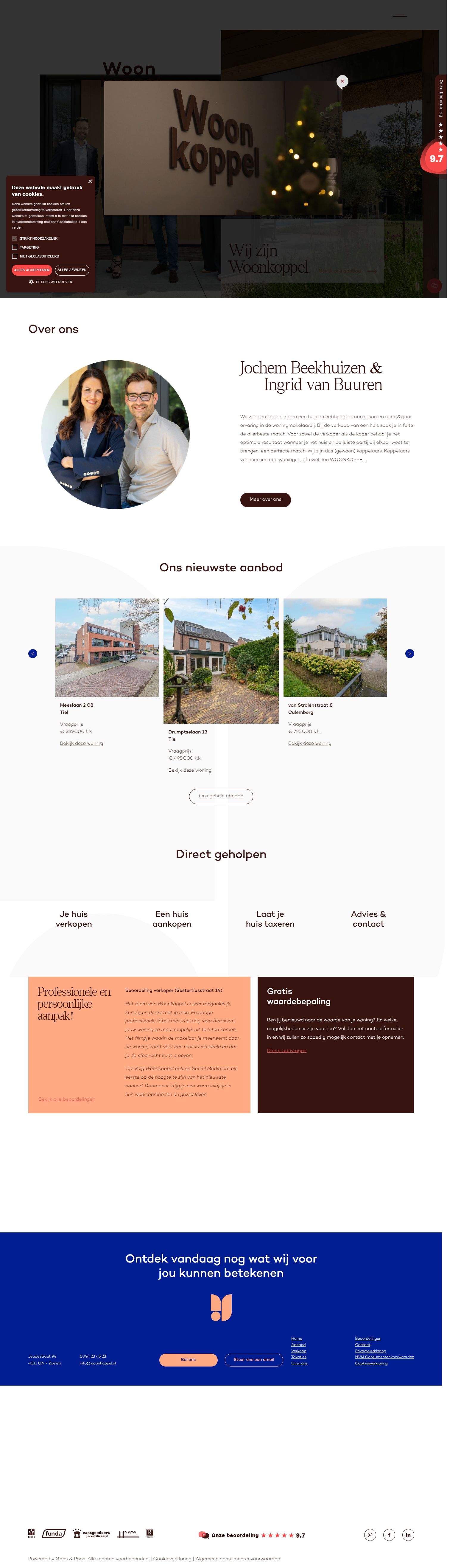 Screenshot der Website von www.woonkoppel.nl