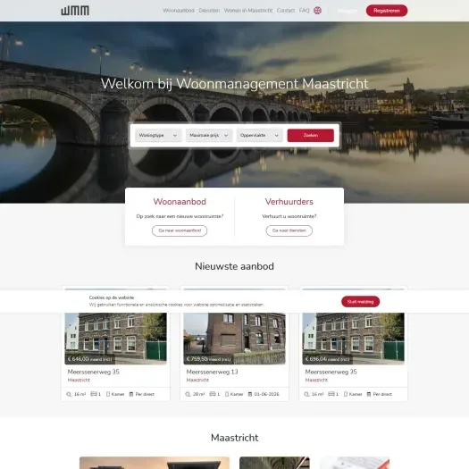 Screenshot van de website van wmm.nl