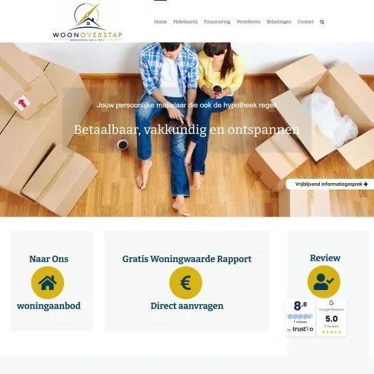 Screenshot of the website of woonoverstap.nl