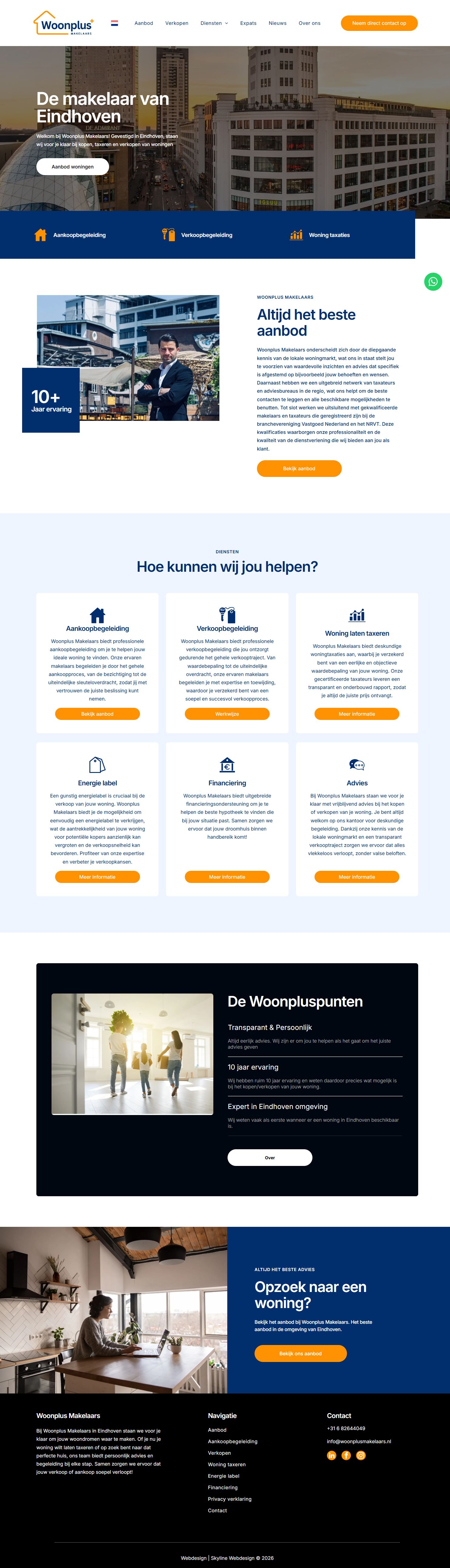 Screenshot van de website van www.woonplusmakelaars.nl