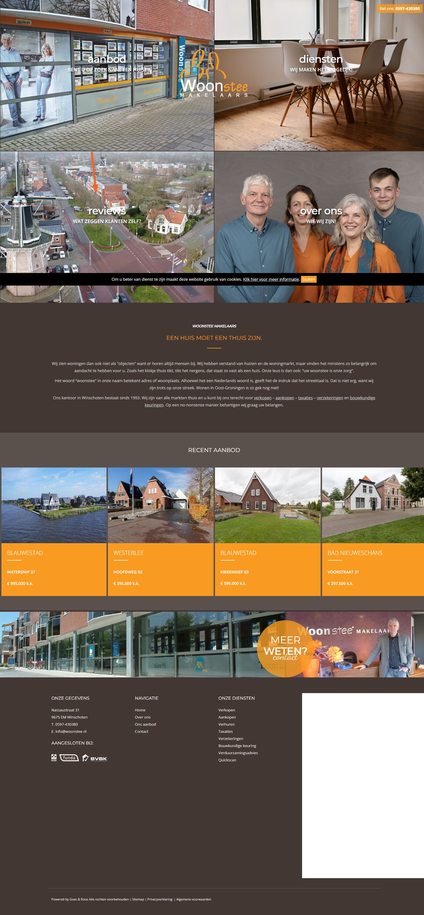 Capture d'écran du site web de www.woonstee.nl