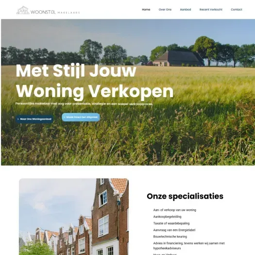 Screenshot der Website von www.woonstijlmakelaars.nl