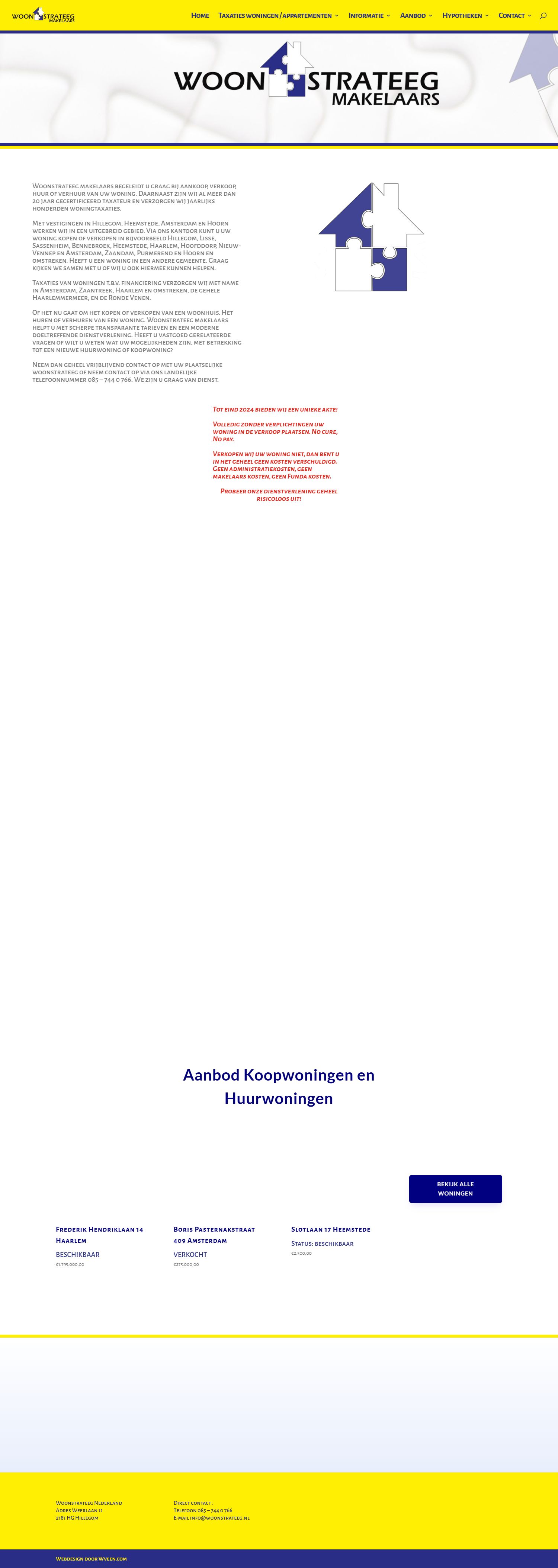 Screenshot der Website von www.woonstrateeg.nl
