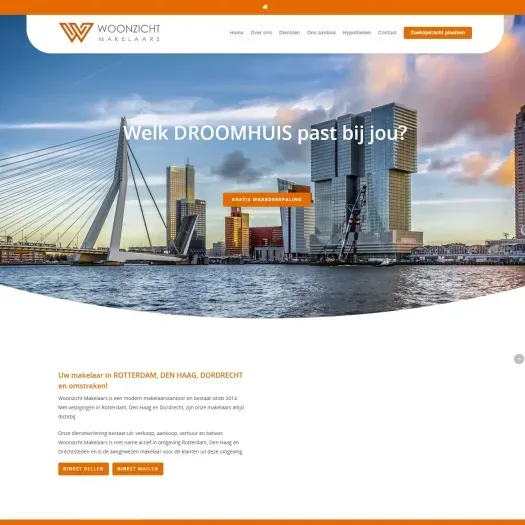Screenshot van de website van www.woonzichtmakelaars.nl